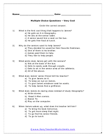 Very Cool Question Worksheet