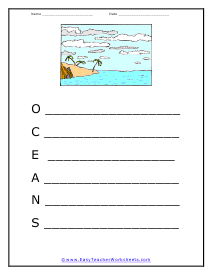 Oceans Worksheet