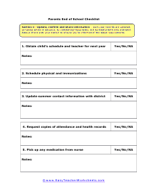Checklist #1 Worksheet