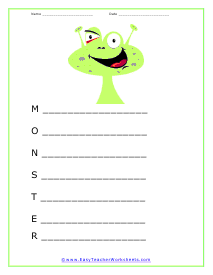 Monster Poem Worksheet