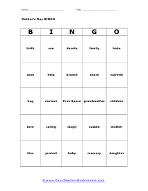 Bingo Worksheet #3