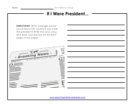 If I Were President. Worksheet