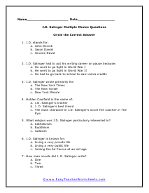 Salinger Worksheet