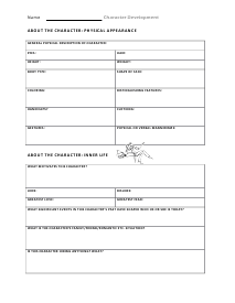Appearance and Life Worksheet