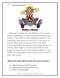Holly's Book Reading Passage