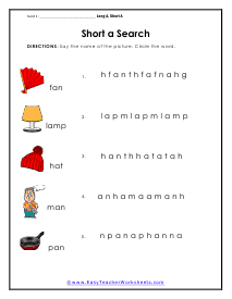 Short Search Worksheet