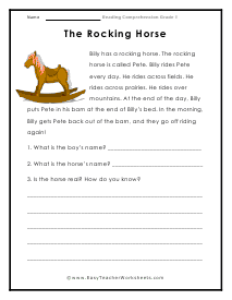 Rocking Horse Worksheet