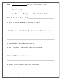 Changed the World Questions Worksheet