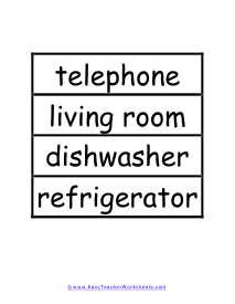 Near a Kitchen Word Wall Example