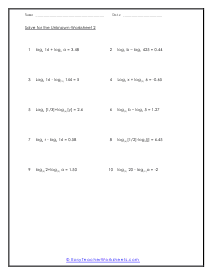 Solve for the Unknown Worksheet 2