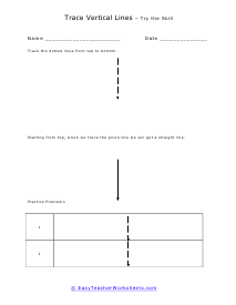 Vertical Line Lesson and Practice Worksheet