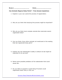 Regrow Question Worksheet