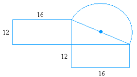Irregular Half Circle and Rectangular Area