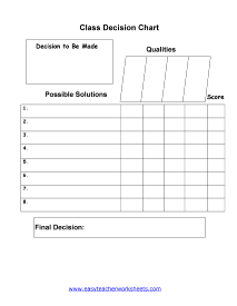 ecision Chart Worksheet