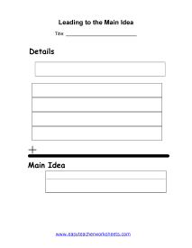 Main Idea Worksheet