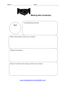 New Vocabulary Organizer