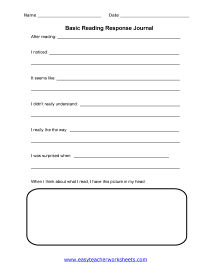 Reading Response Organizer