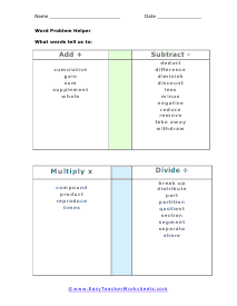 Action Word Organizer