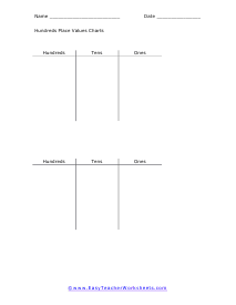 Hundreds Place Value Organizer