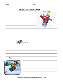 A Ride Story Writing Organizer