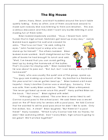 Big House Reading Passage Worksheet