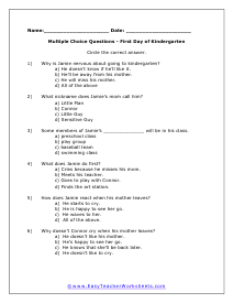 First Day Worksheet