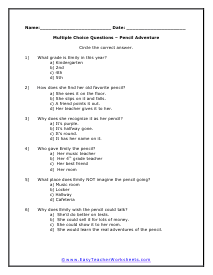 Pencil Question Worksheet