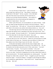 Very Cool Reading Worksheet