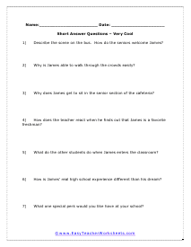 Short Answer Worksheet