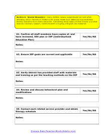 Special Education Checklist