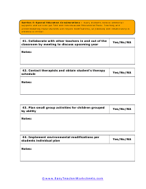 Special Education Worksheet