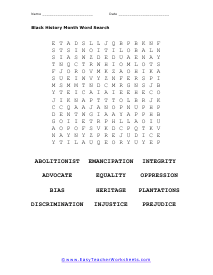 Word Search Worksheet