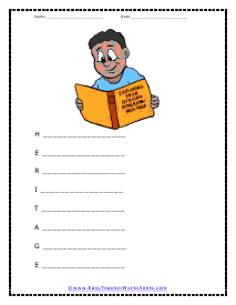 Heritage Acrostic Poem Worksheet