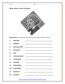 Frederick Douglass Word Scramble