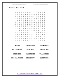 Word Search Worksheet