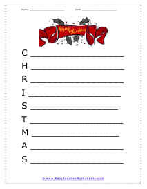 Acrostic Poem Worksheet