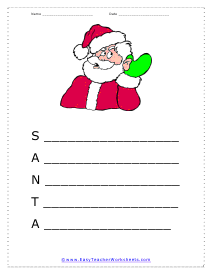 Santa Poem Worksheet