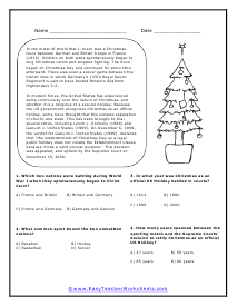 Christmas War Story Worksheet