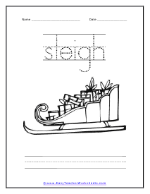 Sleigh Handwriting Worksheet