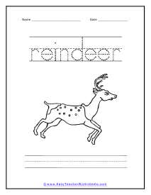 Reindeer Worksheet