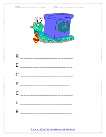 Recycle Worksheet