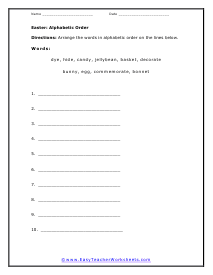 Alphabetic Worksheet