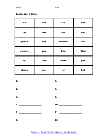 Word Chop Worksheet