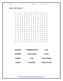 Word Search Worksheet