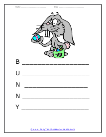 Bunny Poem Worksheet