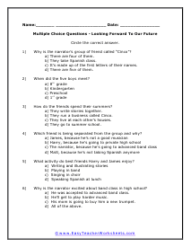 Looking Forward Worksheet