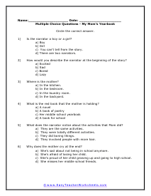 Multiple Choice Worksheet