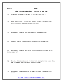 Short Answer Worksheet