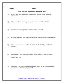 Short Answer Worksheet