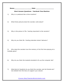 Short Answer Worksheet